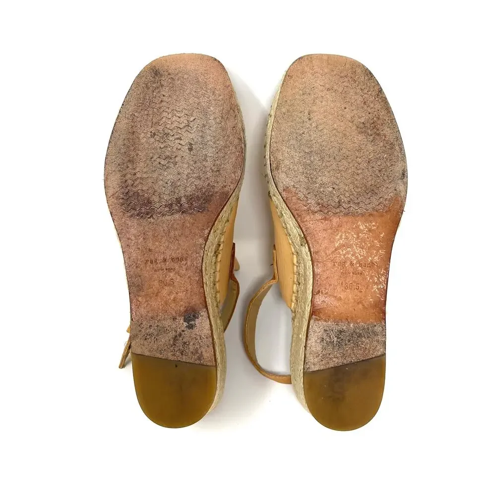 RAG & BONE Sayre Ii Espadrille Wedges - Tan - Sandals - Size 6